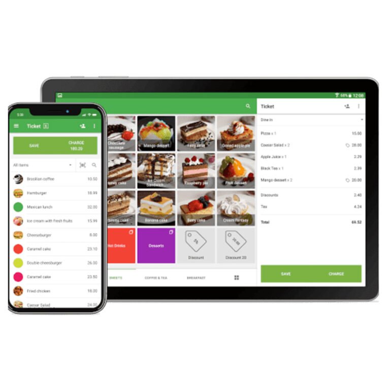 An image of POS software with food order taking feature